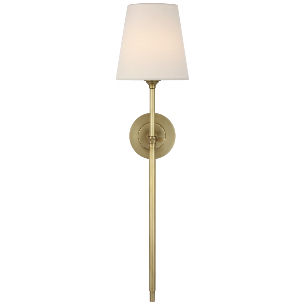 Visual Comfort Signature Bryant Cordless Tail Wall Sconce in Hand-Rubbed Antique Brass