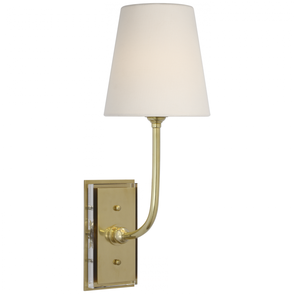 Visual Comfort Signature Hulton Cordless Wall Sconce in Hand-Rubbed Antique Brass