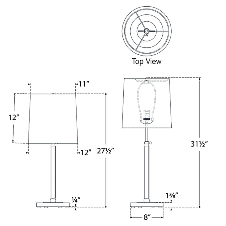 Visual Comfort Signature Bryant Wrapped Adjustable Table Lamp