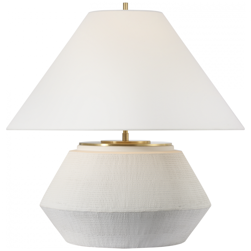 Visual Comfort Signature Aten Short Table Lamp in Plaster White