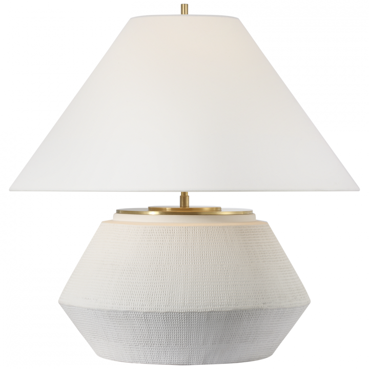 Visual Comfort Signature Aten Short Table Lamp in Plaster White