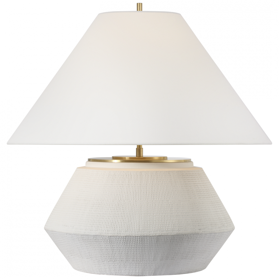 Visual Comfort Signature Aten Short Table Lamp in Plaster White