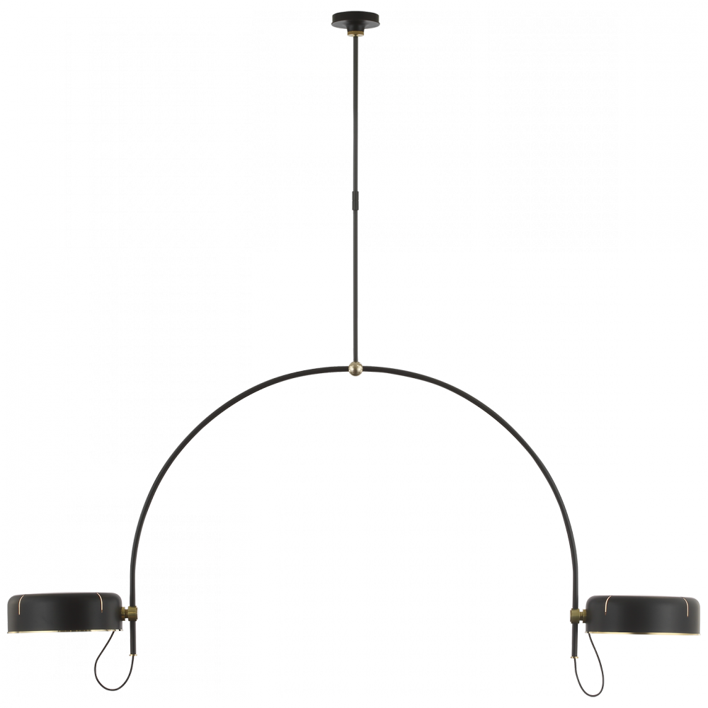 Visual Comfort Signature Oso Linear Pendant in Modern Iron and Hand-Rubbed Antique Brass (view 2)
