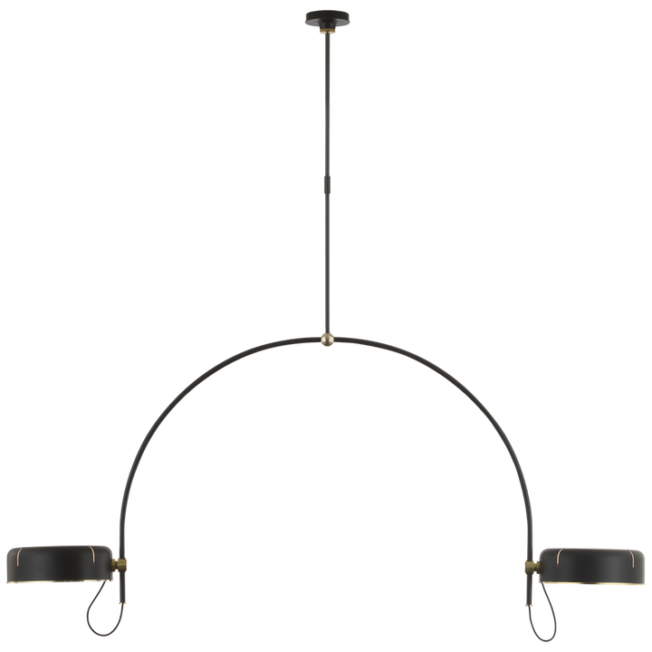 Visual Comfort Signature Oso Linear Pendant in Modern Iron and Hand-Rubbed Antique Brass (view 2)