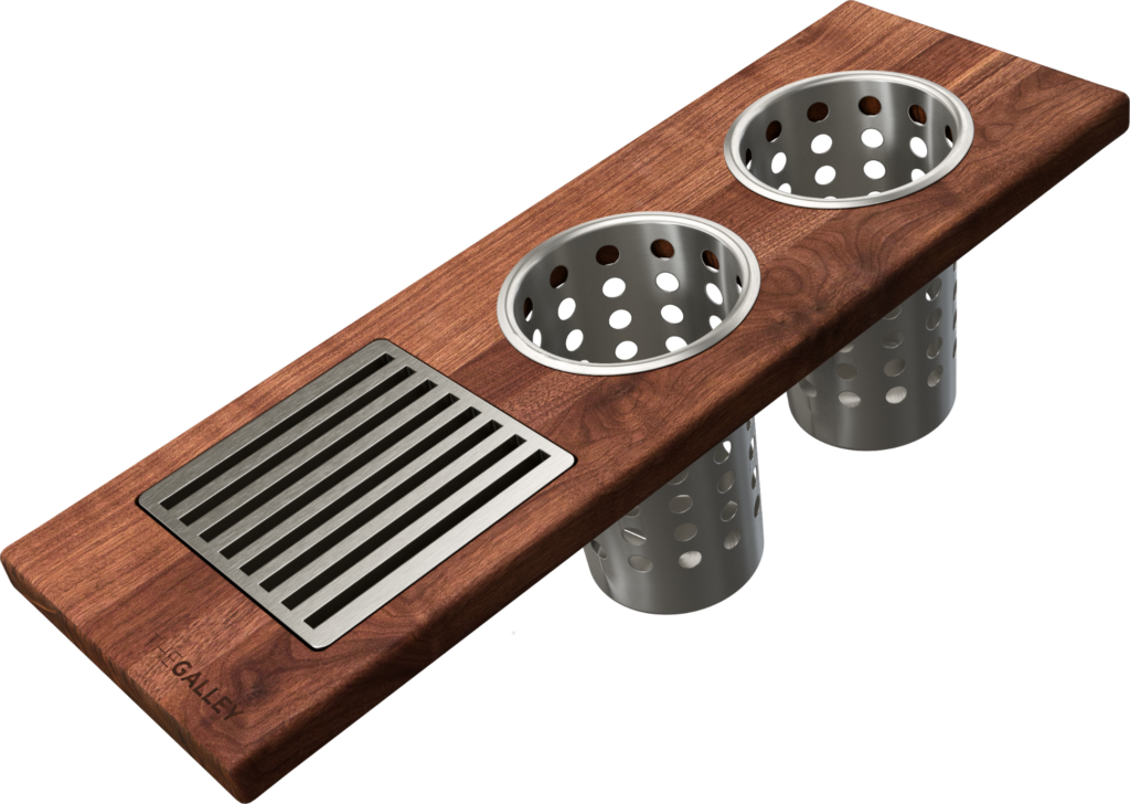 The Galley Upper Tier Utensil Caddy with Mini Grate and Two Cylinders