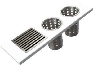 The Galley Upper Tier Utensil Caddy with Mini Grate and Two Cylinders