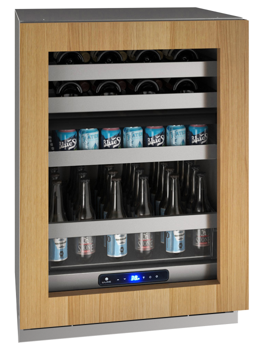 U-Line Beverage Center 24" Dual Zone Reversible Hinge