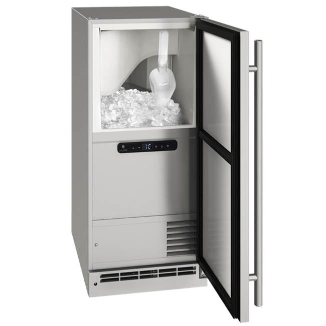 U-Line Outdoor Clear Ice Machine 15" Reversible Hinge Stainless