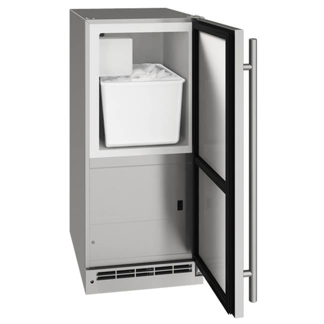 U-Line Outdoor Ice Maker 15" Reversible Hinge Stainless