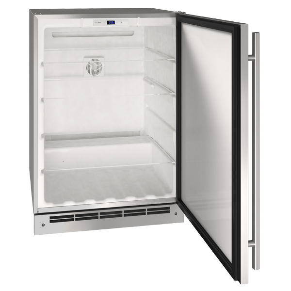 U-Line Outdoor Solid Refrigerator 24" Reversible Hinge Stainless