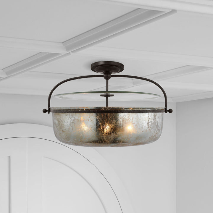 Visual Comfort Signature Lorford Lantern Semi Flush Ceiling Light (view 2)