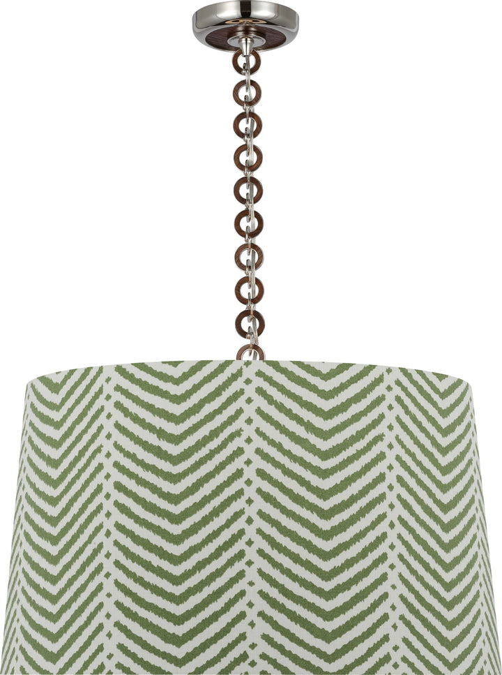 Visual Comfort Signature - SCH 5051PN/NO-470 - LED Pendant - Evelyn - Polished Nickel and Natural Oak