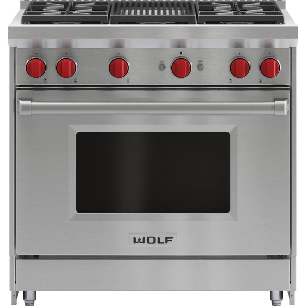 Wolf Gas Range Burners with Charbroiler
