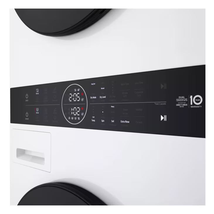 LG Appliances Compact Single Unit LG WashTower™ with Center Control™ 2.4 cu. ft. Front Load Washer and 4.2 cu. ft. Electric Ventless HeatPump™ Dryer