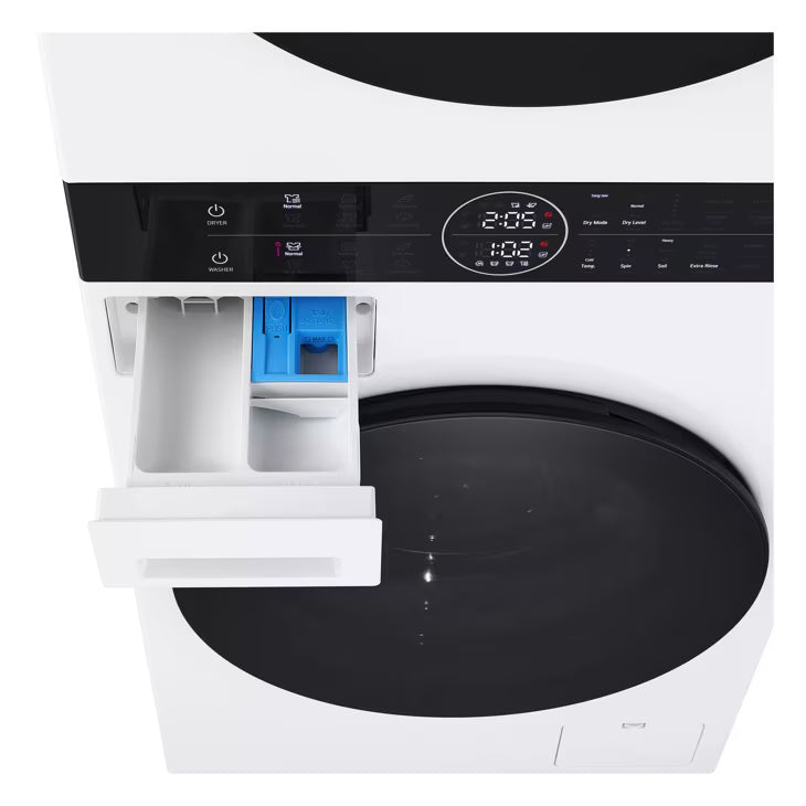 LG Appliances Compact Single Unit LG WashTower™ with Center Control™ 2.4 cu. ft. Front Load Washer and 4.2 cu. ft. Electric Ventless HeatPump™ Dryer