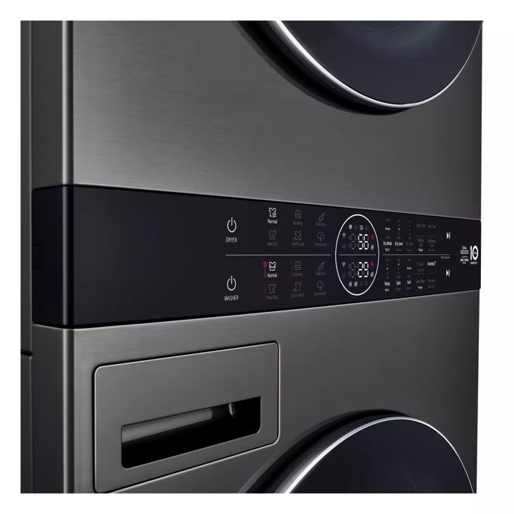 LG Appliances Single Unit LG WashTower™ with Center Control™ 5.0 cu. ft. Front Load Washer and 7.8 cu. ft. Electric Ventless Heat Pump Dryer