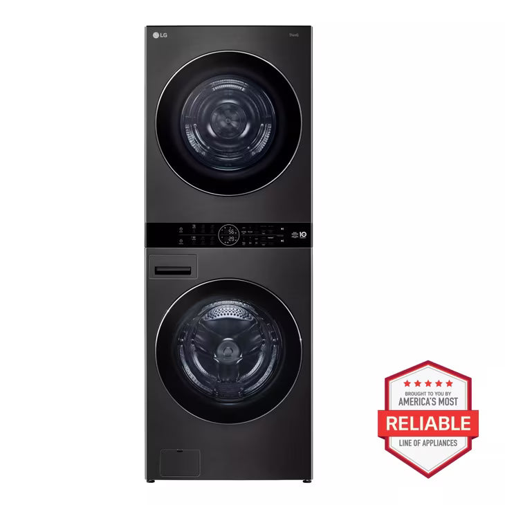 LG Appliances Single Unit LG WashTower™ with Center Control™ 5.0 cu. ft. Front Load Washer and 7.8 cu. ft. Electric Ventless Heat Pump Dryer