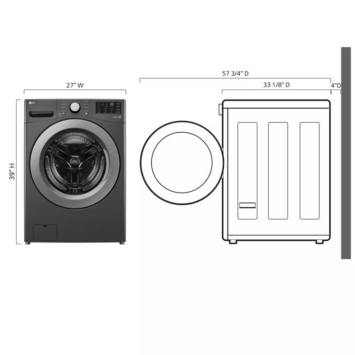 LG Appliances 5.0 cu.ft. Ultra Large Capacity Front Load Washer with Coldwash™ Technology Middle