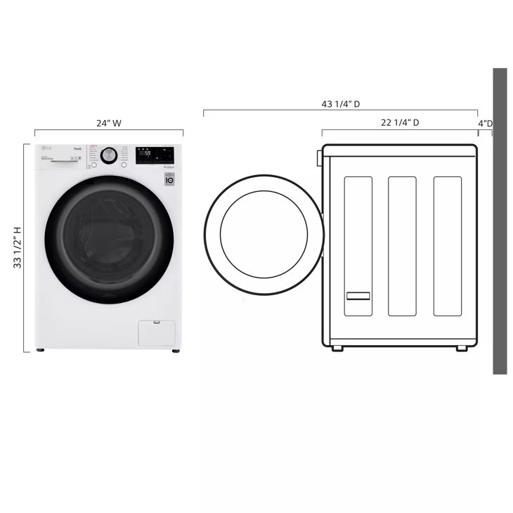 LG Appliances 2.3 cu.ft. Compact Front Load Washer Dryer Combo