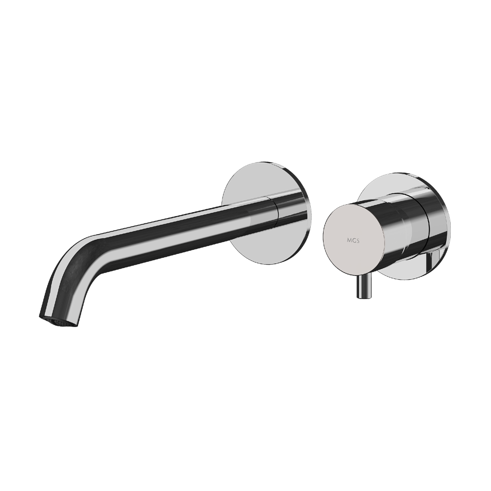 MGS Bagno Minimal Two hole Stainless Steel Wall mount Basin Faucet