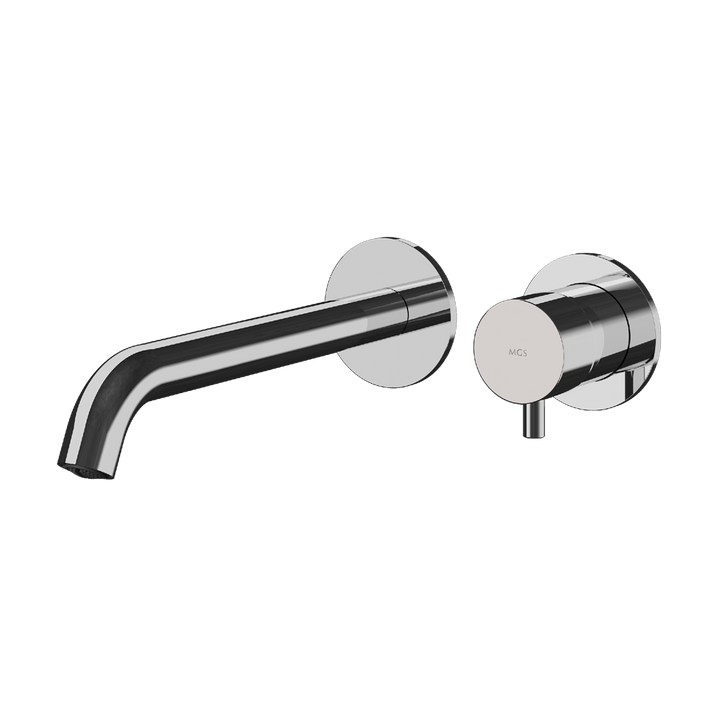 MGS Bagno Minimal Two hole Stainless Steel Wall mount Basin Faucet