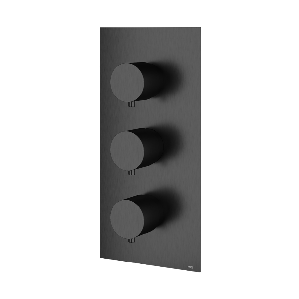 MGS Bagno Minimal Stainless Steel Thermostatic Trim with Two Volume Controls / Two way Diverters