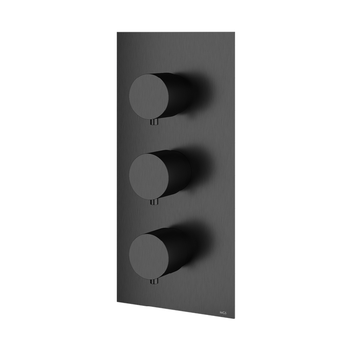 MGS Bagno Minimal Stainless Steel Thermostatic Trim with Two Volume Controls / Two way Diverters