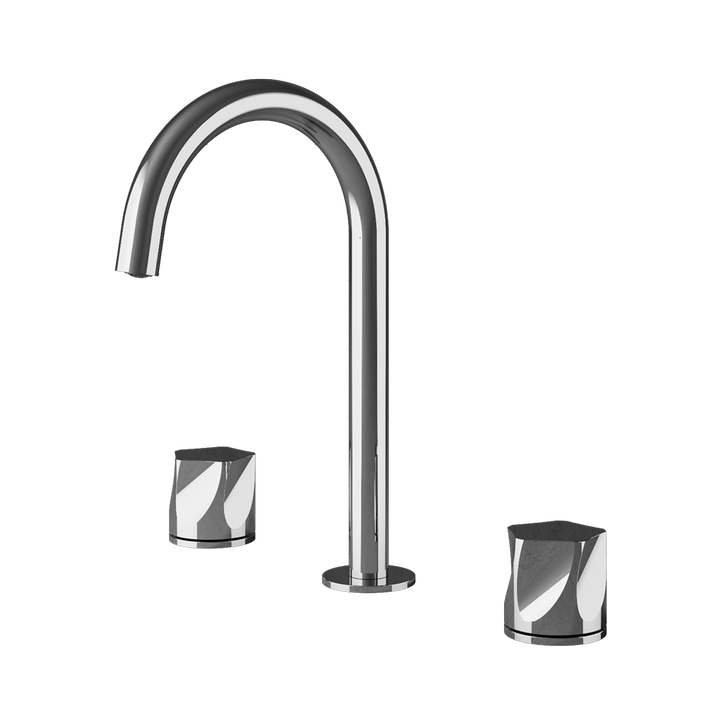 MGS Bagno Penta Widespread Stainless Steel Basin Faucet