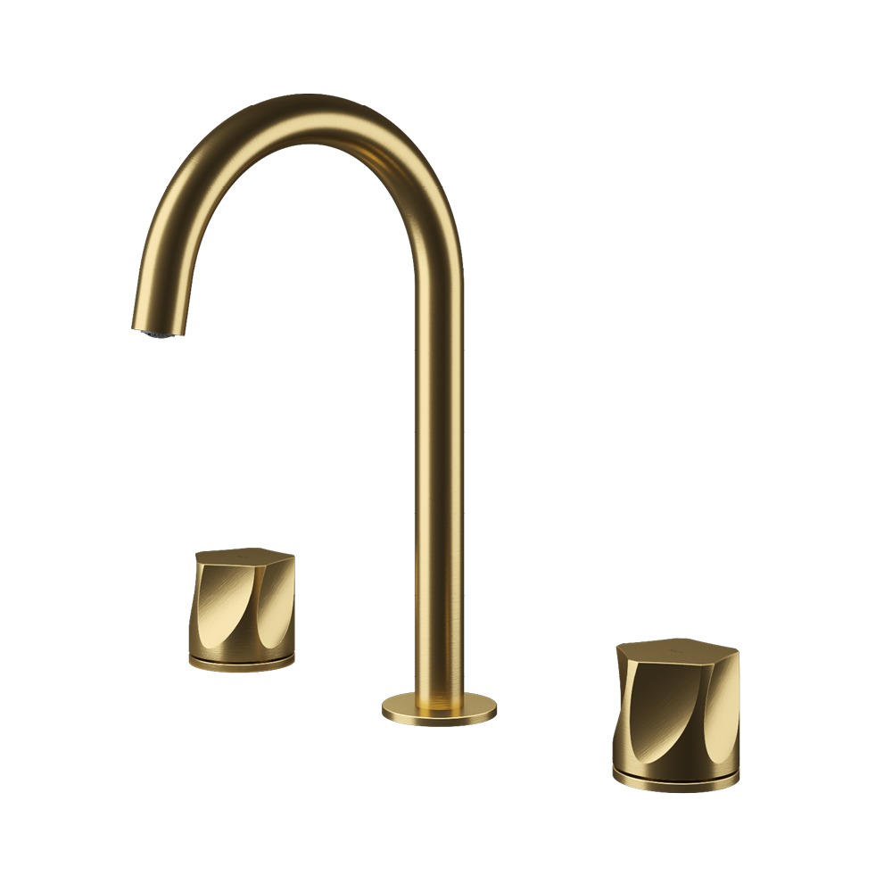 MGS Bagno Penta Widespread Stainless Steel Basin Faucet