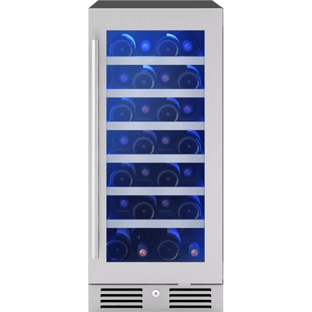 Zephyr Presrv Wine Cooler Stainless Steel Glass Rvs Door Single Zone