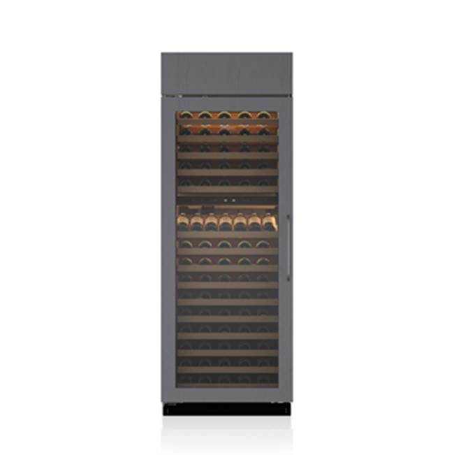 Sub-Zero Refrigerator, 30" Wine Storage Glass Door Overlay
