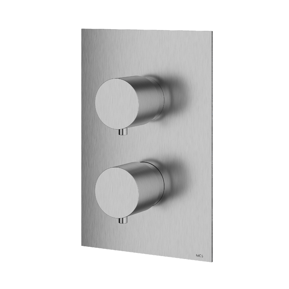 MGS Bagno Minimal Stainless Steel Thermostatic Trim with Two way Diverter and Volume Control