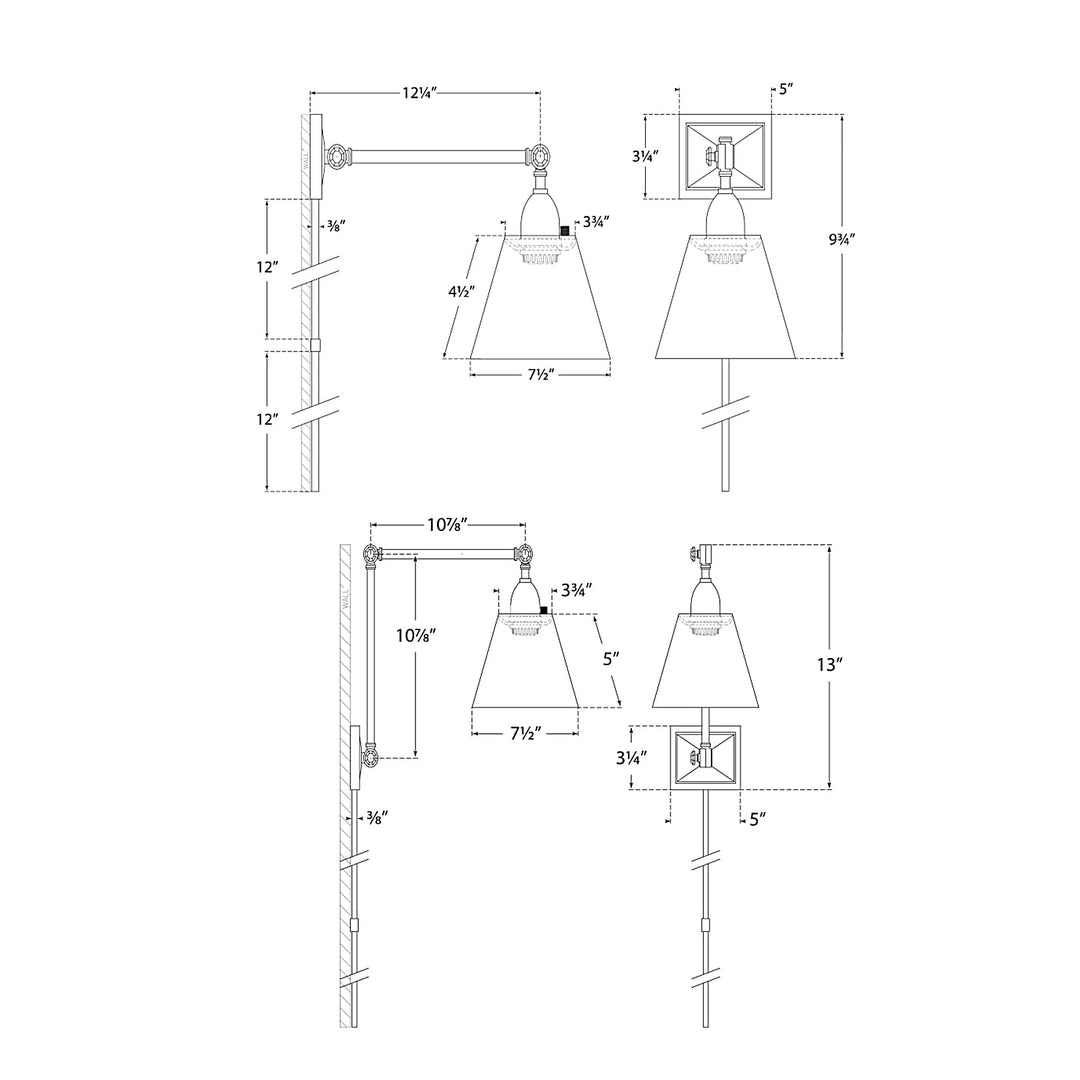 Visual Comfort Signature Jane Library Plug-in Wall Sconce