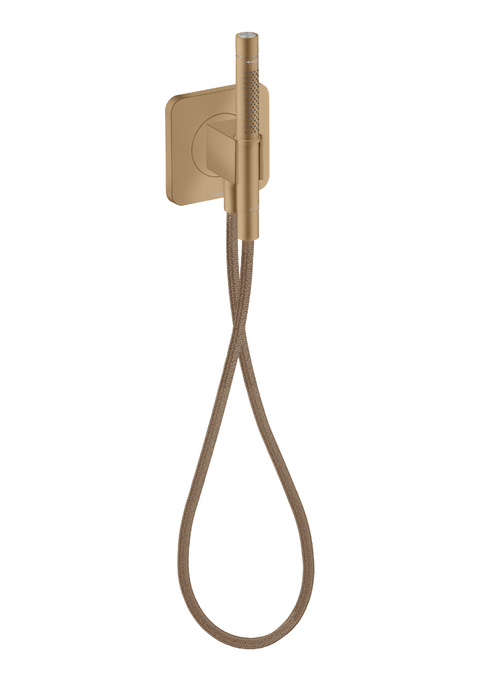 AXOR Citterio C Handshower Holder Softsquare with Outlet with Handshower and Textile Hose