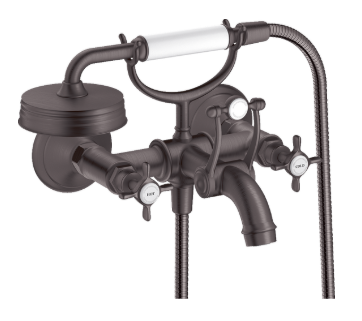 AXOR Montreux 2-Handle Wall-Mounted Tub Filler with Cross Handles and Handshower