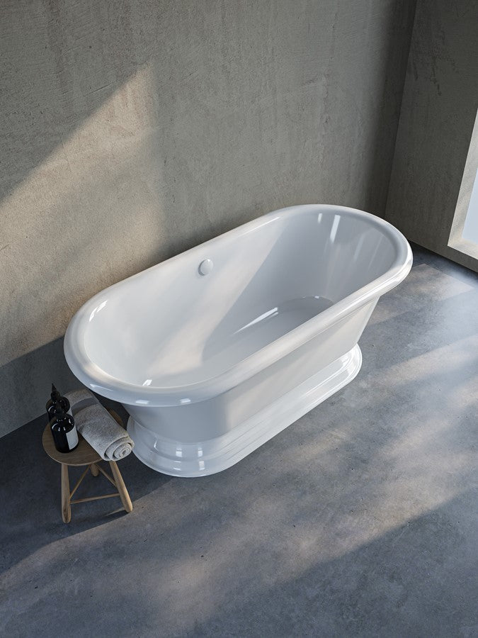 Crosswater London Belgravia Bathtub With Pedestal Clearstone White Semi-Gloss