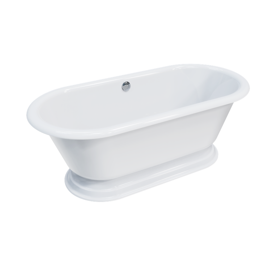 Crosswater London Belgravia Bathtub With Pedestal Clearstone White Semi-Gloss