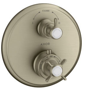 AXOR Montreux Thermostatic Trim with Volume Control and Diverter- Cross-Handle