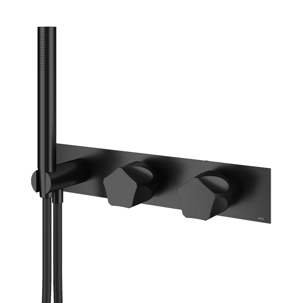 MGS Bagno Penta Stainless Steel Thermostatic Trim with Three way Diverter and Volume Control