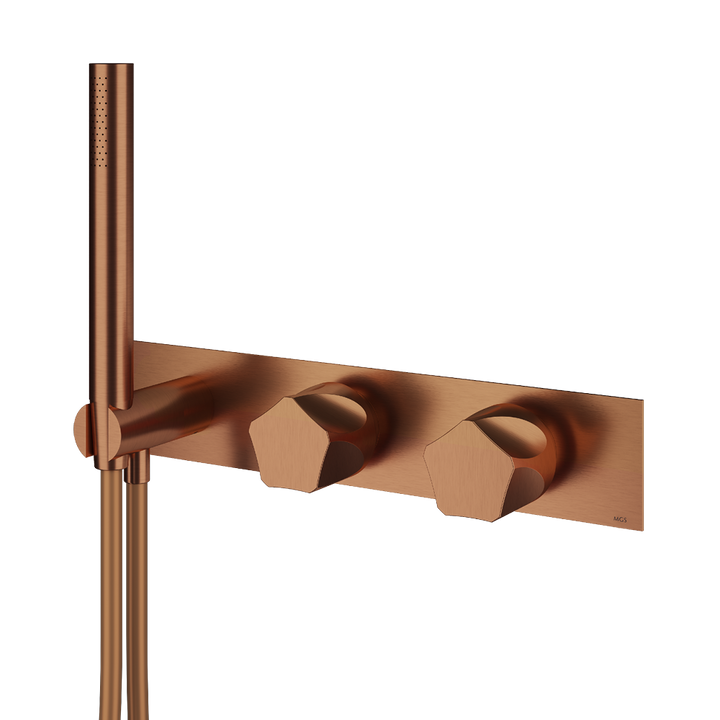 MGS Bagno Penta Stainless Steel Thermostatic Trim with Three way Diverter and Volume Control