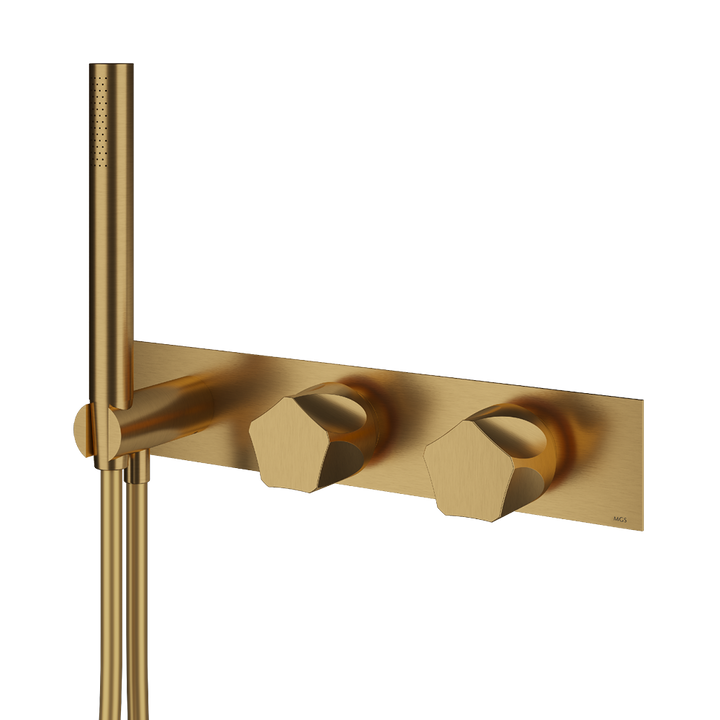 MGS Bagno Penta Stainless Steel Thermostatic Trim with Three way Diverter and Volume Control