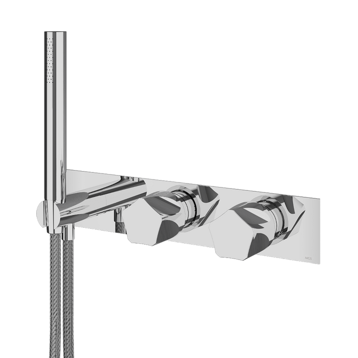 MGS Bagno Penta Stainless Steel Thermostatic Trim with Three way Diverter and Volume Control