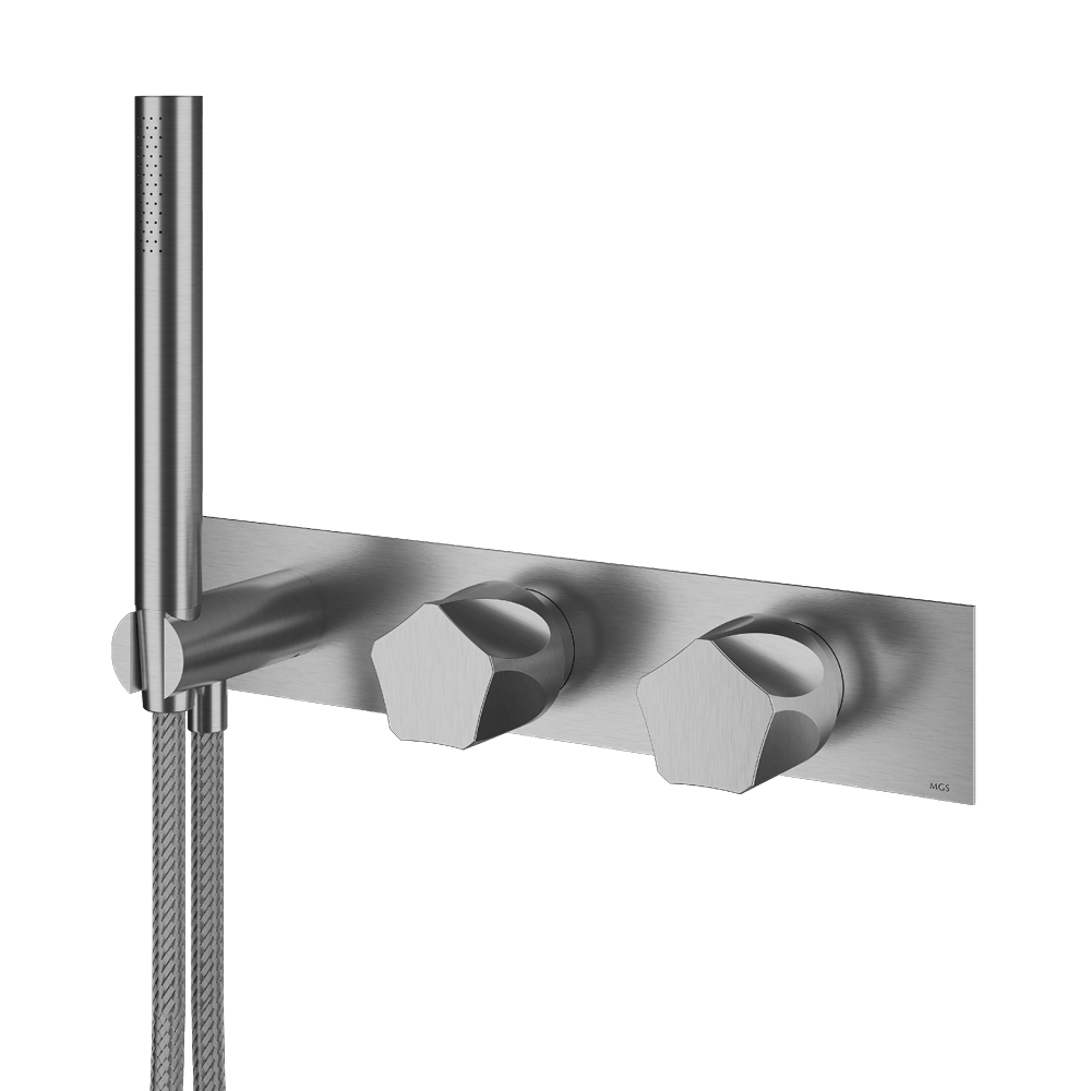MGS Bagno Penta Stainless Steel Thermostatic Trim with Three way Diverter and Volume Control