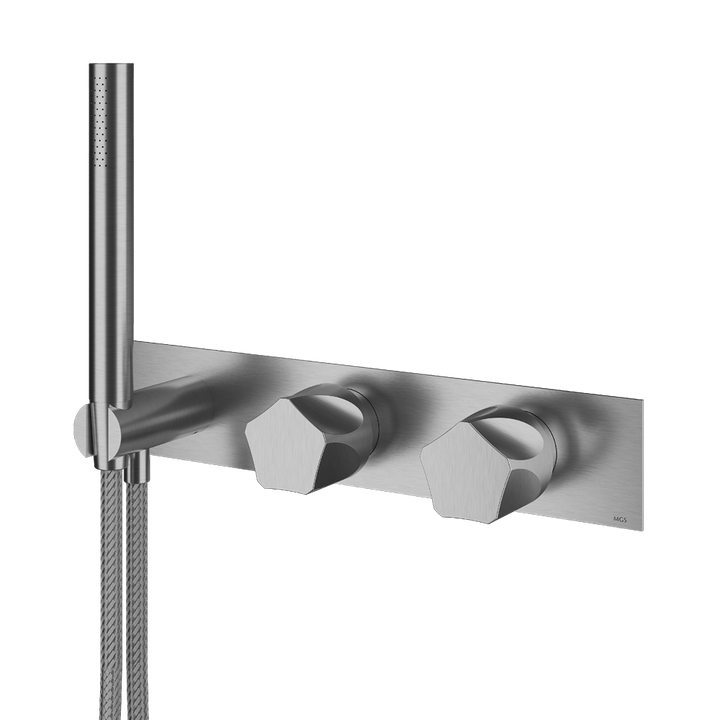 MGS Bagno Penta Stainless Steel Thermostatic Trim with Three way Diverter and Volume Control