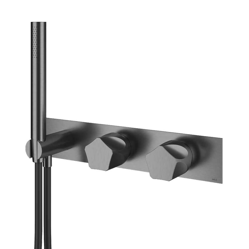 MGS Bagno Penta Stainless Steel Thermostatic Trim with Three way Diverter and Volume Control