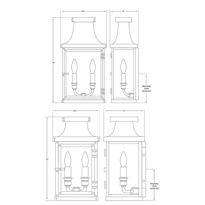 Visual Comfort Signature Bedford Wide Outdoor Wall Light