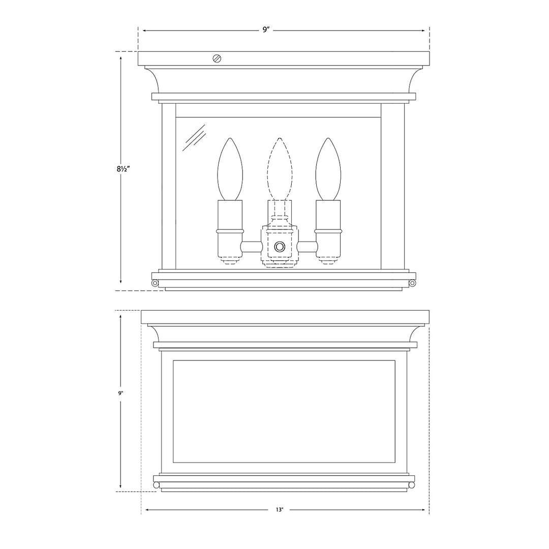 Visual Comfort Signature Club Square Ceiling Light