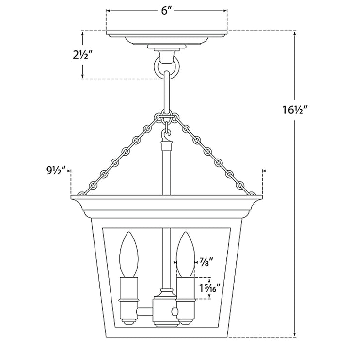 Visual Comfort Signature Cornice Semi Flush Ceiling Light