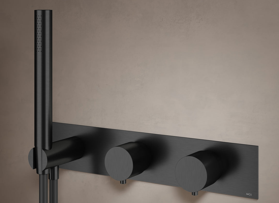 MGS Bagno Minimal Stainless Steel Thermostatic Trim with Three way Diverter and Volume Control