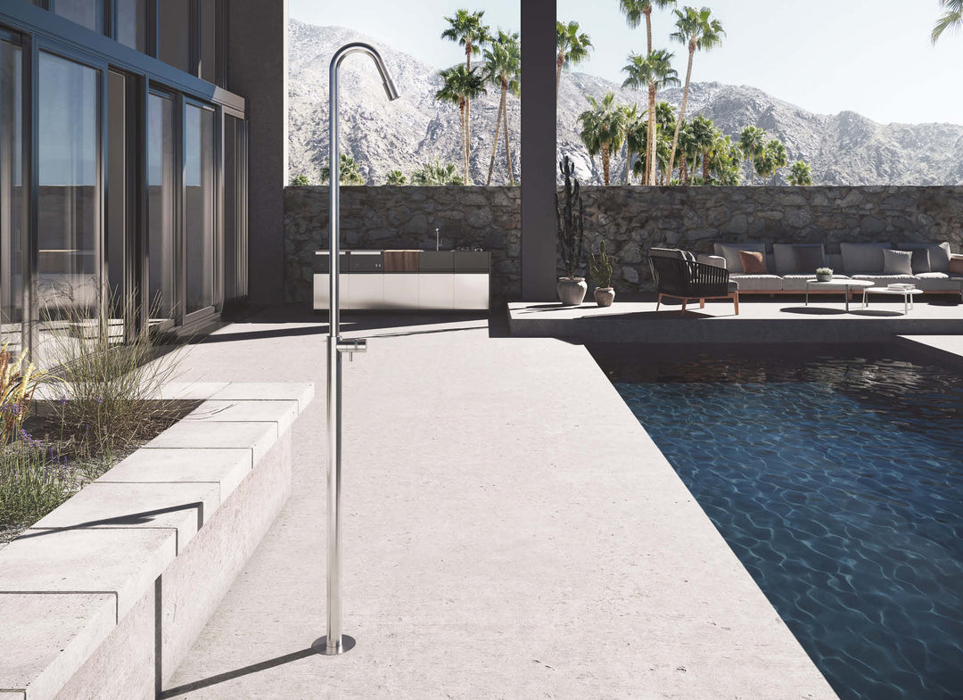 MGS Bagno Outdoor Stainless Steel Floor mount Thermostatic Shower